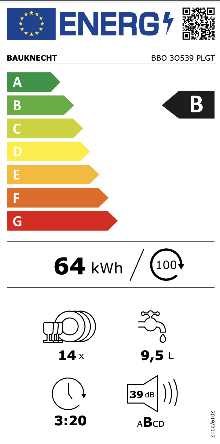 Bauknecht BBO 3O539 PLGT energia cimke